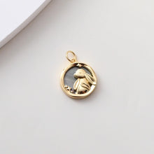 Load image into Gallery viewer, Enamel Round Charms Collections, Unicorn, Flower Pendant, Rabbit Pendant, 18K Gold Plated, Necklace Making Charms, Jewelry Findings S1383