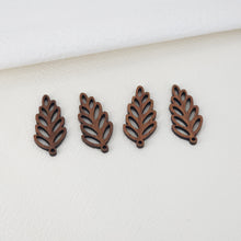 Load image into Gallery viewer, 2PCS Leaf Shape Wood Charms, Wooden Pendant, Reclaimed Walnut Wood, Geometric Statement Wood Earrings Diy Ideas JT945