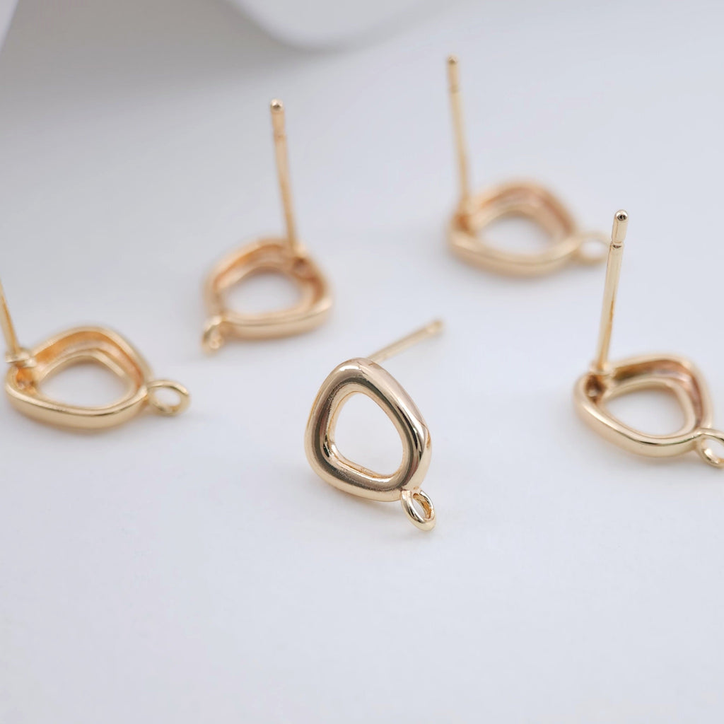 4pcs Irregular Ear Post With Loop, S925 Silver Ear Pin Nickel Free Earrings, Geometric Ear Stud, Hypoallergenic Earring Findings ZX245