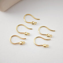 Load image into Gallery viewer, 18K Gold Plated Ear Wires, Cubic Pave Earring Hooks, Nickel Free, Fish Hooks, Ear Wires for Jewelry Making D0160