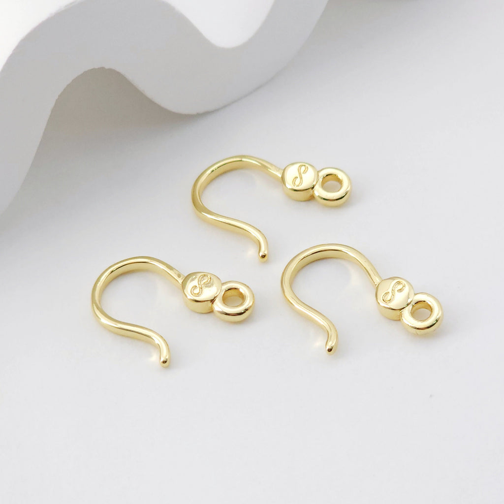 Fish Hooks, 18K Gold Plated Ear Wires, Gold Earring Earring Hooks, Ear Wires for Jewelry Making D0207