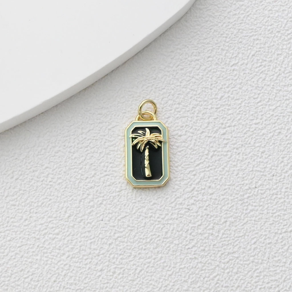 Enamel Card Charms Collections, Evil Eye, Flower Pendant, Owl Pendant , 18K Gold Plated, Necklace Making Charms, Jewelry Findings S1373