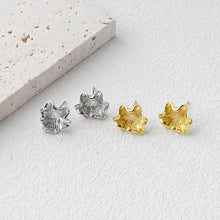 Load image into Gallery viewer, Flower Earring Post, 18K Real Gold Plated Brass Stud Earring With Loop, s925 silver pin, Nickel Free, Earring Finding D0482