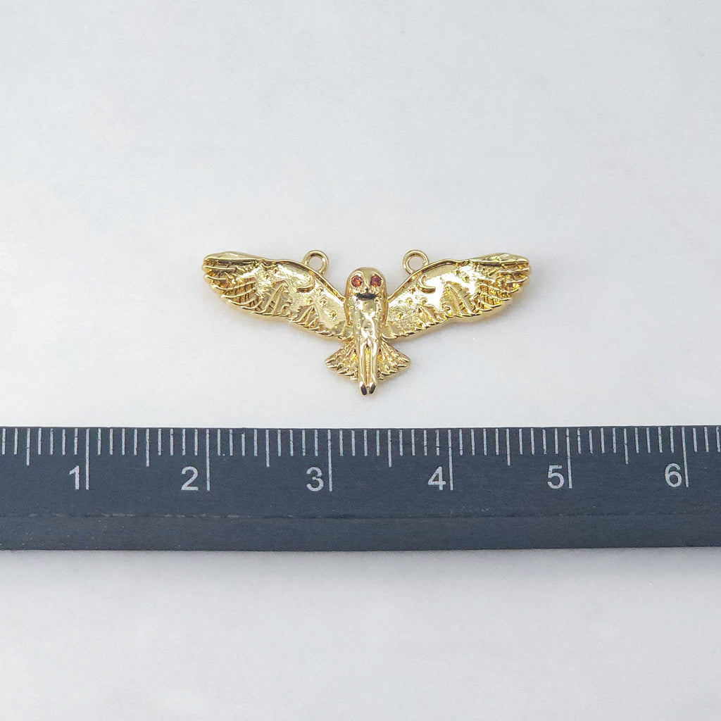 Owl Charms, 18K Gold Plated Cubic Micro Pave Charms, The Owl Pendant, Necklace charms, Jewelry Findings S20628