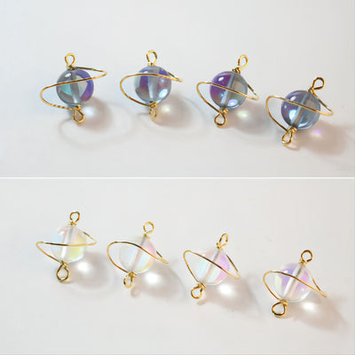 Conector Danity Planet con presillas, hallazgos para aretes hechos a mano, chapados en oro de 14 quilates, 20 x 17 mm, JH010