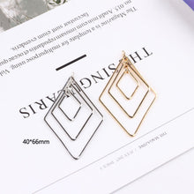 Load image into Gallery viewer, Drop Triple Diamond Shape Pendant, 18K Shiny Gold/Silver Plated Drop Openwork Pendant 40x66mm for Jewelry Making Supply QR038