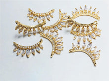 Load image into Gallery viewer, CZ Pave Crown-shaped Charm, Cubic Zircon Crystal Pendant, Bracelet Necklace Pendant, 14K Real Gold Plated, Jewelry Findings STG009-F109