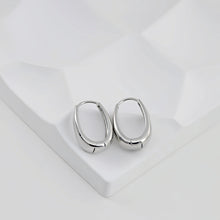Load image into Gallery viewer, Gold Oval Ear Hoops, 18K Gold/Silver Plated Leverback Earrings, Huggie Hoops Earring D0567