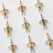 Cargar imagen en el visor de la galería, Colgante de niño, dije de piedra de nacimiento, circonita pavé, dije para mamá e hijo, chapado en oro de 18 quilates, para hacer pulseras y collares, accesorios de joyería S1397