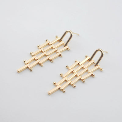 18K Gold Shaped Dangle Earring, Stud Earring Nickel Free, 54*19.5mm, Hypoallergenic Earring Findings ZX169