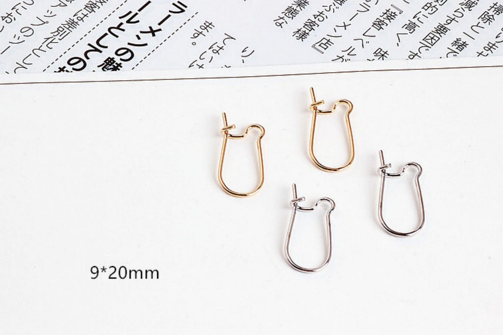 20pcs- Hoop Earring Finding, 20mm, 30mm, 14K Gold Plated Nickel Free Oval Earring Hoops, DIY Earring Charms, Earring Making Findings Z087