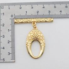 Load image into Gallery viewer, Boho OT Toggle Clasps, Antique Silver, 18k Gold, One Set OT Buckle, Necklace Closure, Connectors Clasps S1152