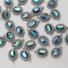 Cargar imagen en el visor de la galería, Colgante de concha ovalada, concha negra, dije de concha blanca, dije de concha bohemio, accesorios para joyería de concha ovalada GZ771