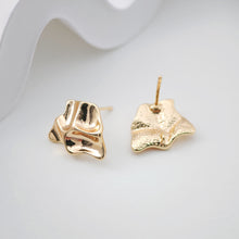 Load image into Gallery viewer, Irregular Niche Ear Post With Loop, S925 Silver Ear Pin Nickel Free Earrings, 18K Gold Ear Stud, Hypoallergenic Earring Findings ZX206