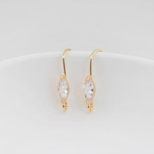 Load image into Gallery viewer, 14K Gold Plated Ear Wires, Cubic Pave Earring Hooks, Nickel Free, Fish Hooks, Ear Wires for Jewelry Making ZX321