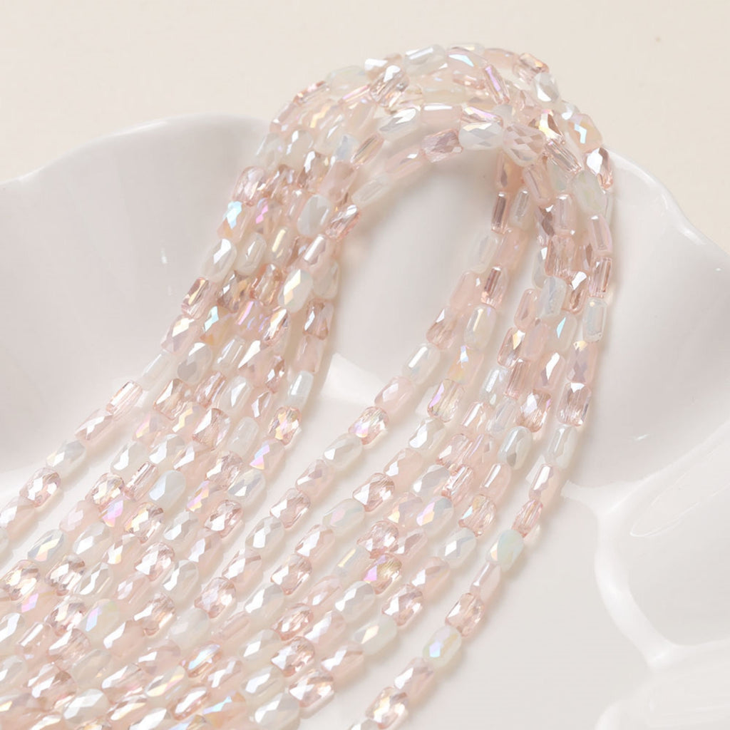 Rectangular Cut Faceted Glass Beads, 4.2*7.3mm, Crystal Glass Loose Beads for Jewelry Making, DIY Beads Finding GZ551