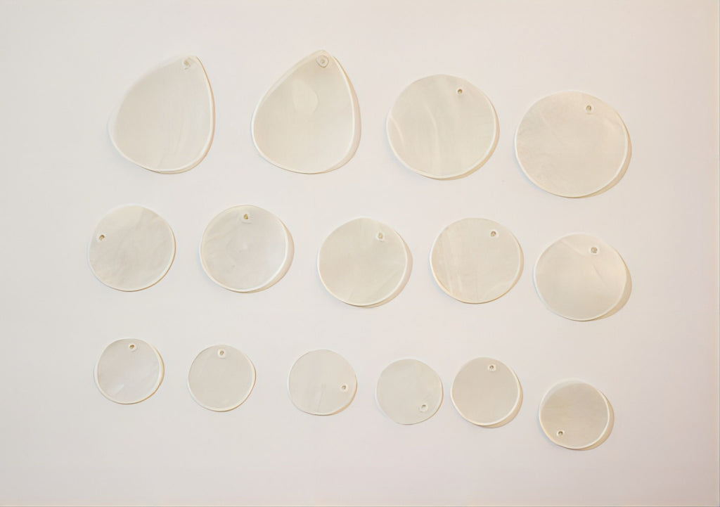 10pcs Drop Shape Shell Pendant, Round Shape Shell Pendant, Shell Charm, Earring Making Findings, Jewelry Making Findings GK019