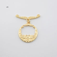 Load image into Gallery viewer, Boho OT Toggle Clasps, Antique Silver, 18k Gold, One Set OT Buckle, Necklace Closure, Connectors Clasps S1151