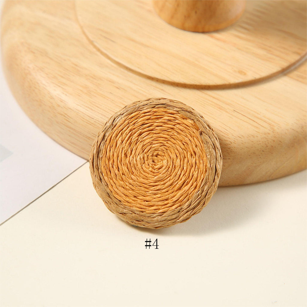 4 piezas de accesorios para pendientes de tejido de paja, fabricación de pendientes bohemios, bonitos pendientes de estilo vacacional para niñas, accesorio para pendientes hecho a mano BS001