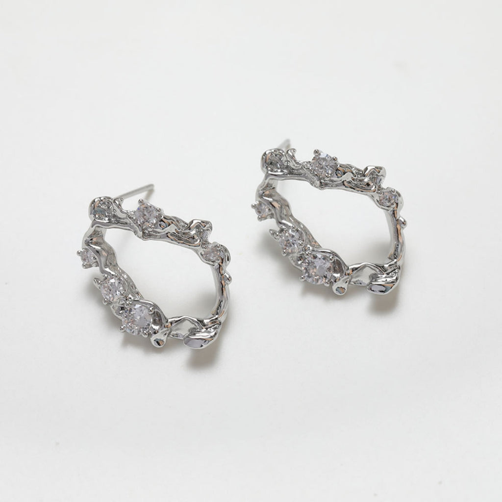 Irregular Niche Ear Post With Loop, S925 Silver Ear Pin Nickel Free Earrings, Gold/Silver Ear Stud, Hypoallergenic Earring Findings BB016