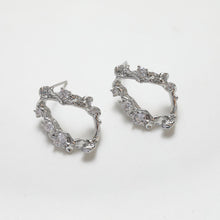 Load image into Gallery viewer, Irregular Niche Ear Post With Loop, S925 Silver Ear Pin Nickel Free Earrings, Gold/Silver Ear Stud, Hypoallergenic Earring Findings BB016