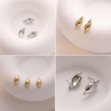 Load image into Gallery viewer, Conch-shaped Earrings Post With Loop, 18K Gold Plated, Nickel Free, Ear Stud Hypoallergenic Earring Findings GZ780