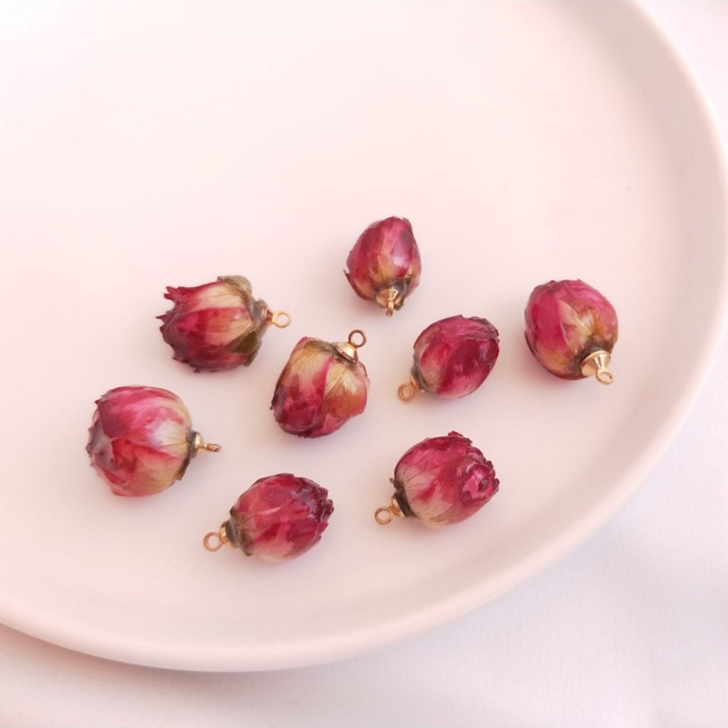 5PCS Real Dried Flower Charms, Colorful Flower Pendant, Earring Making Pendant, 16-20mm Jewelry Finding Supply FZ001