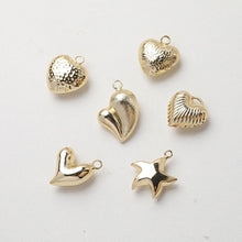 Load image into Gallery viewer, 3D Heart Charms, StarFish Charm,  14K Gold Plated CZ Pave Love Pendant, Necklace Making Pendants, Jewelry Findings GZ630