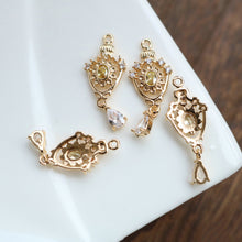 تحميل الصورة إلى عارض المعرض، 10 قطع - دلايات كريستال صغيرة على شكل دمعة، مطلية بالذهب عيار 14 قيراطًا، مقاس 6*16 مم، قطع مجوهرات HL061-F145