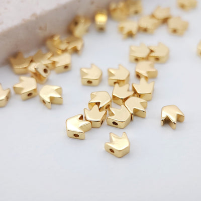 10PCS- 5mm Gold Spacer Beads, 18K Gold Plated , Dainty Bracelet Necklace Making Beads, Jewelry Finding S223