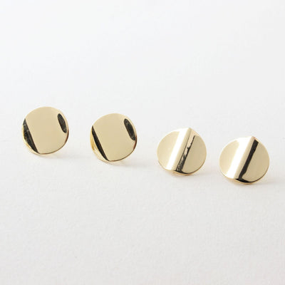 10pcs 18K Gold Round Post With Loop, Wave Round Stud Earring Nickel Free, 15mm, Hypoallergenic Earring Findings BB077