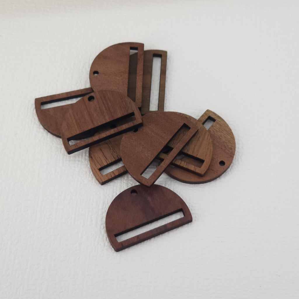 قطعتان من دلايات الخشب بأشكال هندسية، قلادة خشبية، خشب الجوز المُعاد تدويره، أقراط خشبية بأشكال هندسية، أفكار DIY JT952