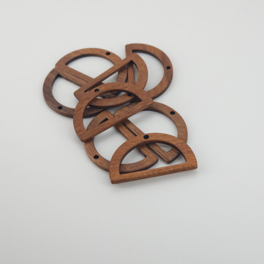 10PCS Half Round Shape Wood Charms,  Wooden Pendant, Reclaimed Walnut Wood, Geometric Statement Wood Earrings Diy Ideas JT971