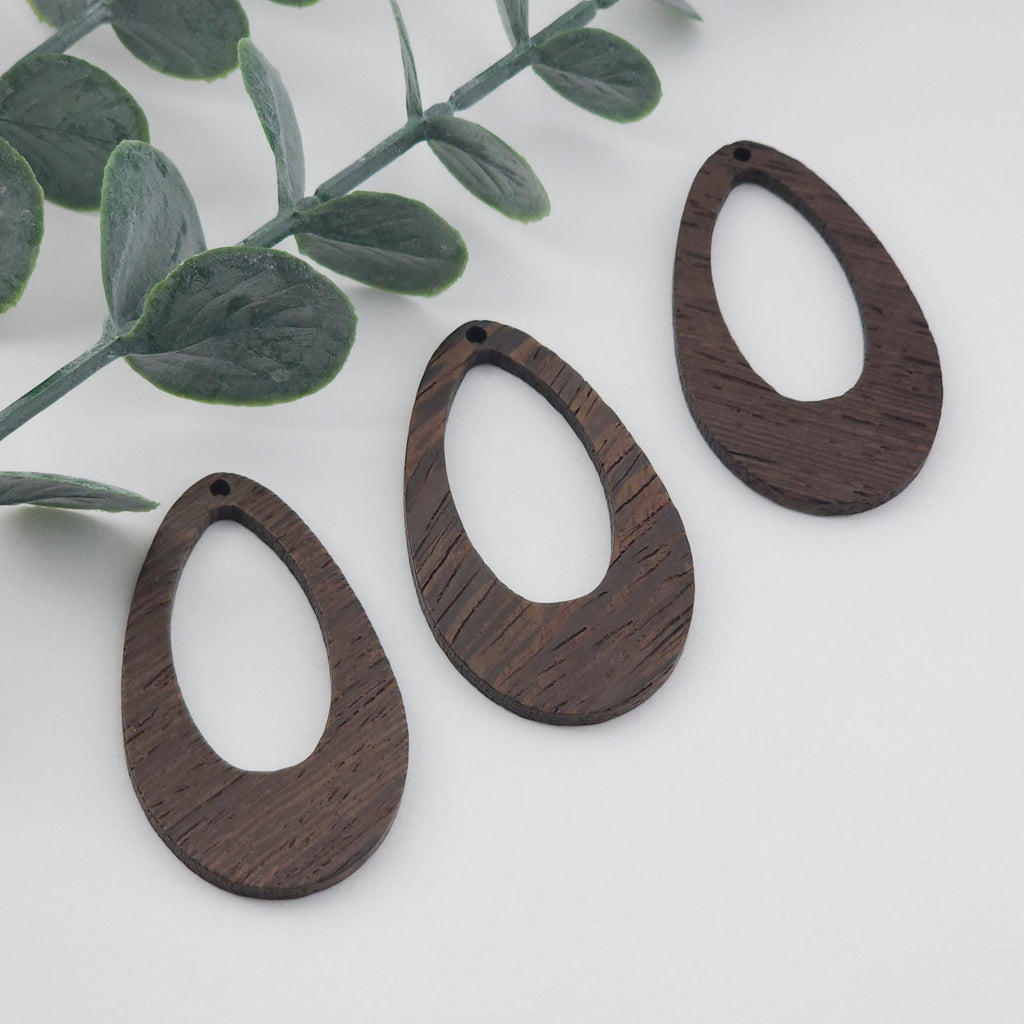 Teardrop Wood Charms, Drop Wooden Pendant, Reclaimed Walnut Wood, Geometric Statement Wood Earrings Diy Ideas JT993