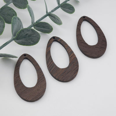 Teardrop Wood Charms, Drop Wooden Pendant, Reclaimed Walnut Wood, Geometric Statement Wood Earrings Diy Ideas JT993