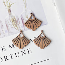 Load image into Gallery viewer, Ginkgo Leaf Wood Charms, Wooden Pendant, Reclaimed Walnut Wood, Geometric Statement Wood Earrings Diy Ideas JT1013