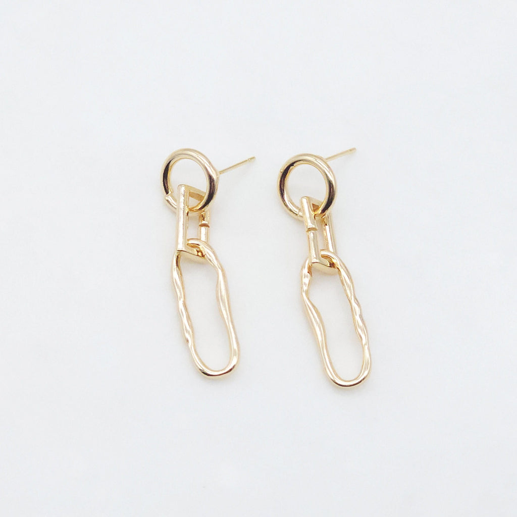 10pcs Dangle Earrings Post,  14K Real Gold Plated, Nickel Free Earrings, Dangle Ear Stud, Hypoallergenic Earring Findings ZX115