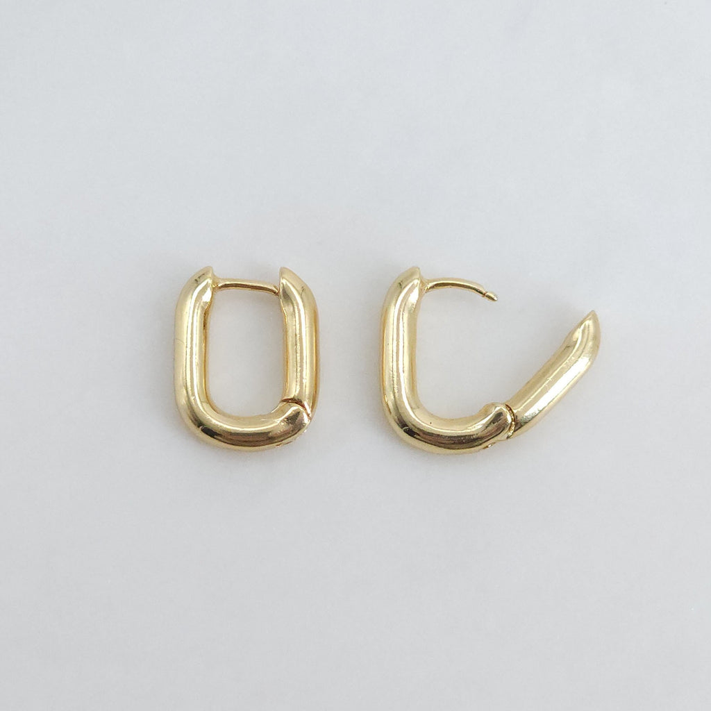 Gold Ear Hoops, C Shape, Round, U Shape, 18K Gold Plated Leverback Earrings, Huggie Hoops Earring S20388-D0574