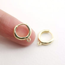 Load image into Gallery viewer, 4pcs Huggie Hoops Earring Hoop, 18K Gold Plated Leverback Ear Hoops, Gold Earring Making Findings for Jewelry Making D0114