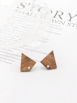 4PCS Word Earrings, Cone-shaped  Wooden Earrings for women, Nickel Free, Boho Earring Finding JT912