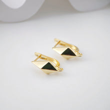 Load image into Gallery viewer, Rhombus English lock with loop, Gold/Rhodium Plated Earring hoop, Hypoallergenic &amp; Nickel-Free，DIY Handmade Earring Findings Supplies D0089