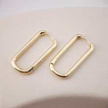 Load image into Gallery viewer, Gold U Shape Hoop Earring, 28.6*14mm, 18K Gold Plated Leverback Earrings, Huggie Hoops Earring D0129
