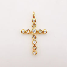 Load image into Gallery viewer, Cross Charms, CZ Pave Cross Pendant, Multiple Cross Styles, 18K Gold Plated Brass, Necklace Making Charms, Jewelry Findings S949