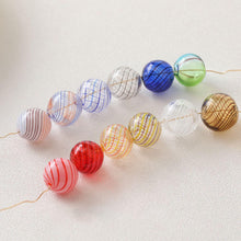 Load image into Gallery viewer, Colourful Patterned Glass Bubble Beads, Ball Hollow Glass Beads Hand Blown Hollow Round Globes for Jewelry Making, DIY Beads Finding GZ774