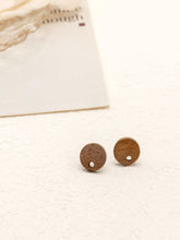 Load image into Gallery viewer, 4PCS Circle Wood Earrings, Round Wooden Earrings for women, Reclaimed Walnut Wood, Nickel Free, Geometric Statement Earrings Finding  JT921