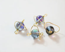 Load image into Gallery viewer, Danity Planet Connector with loops, 14K Gold Plated Handmade Earring Findings, 20x17mm Jewelry Findings JH010