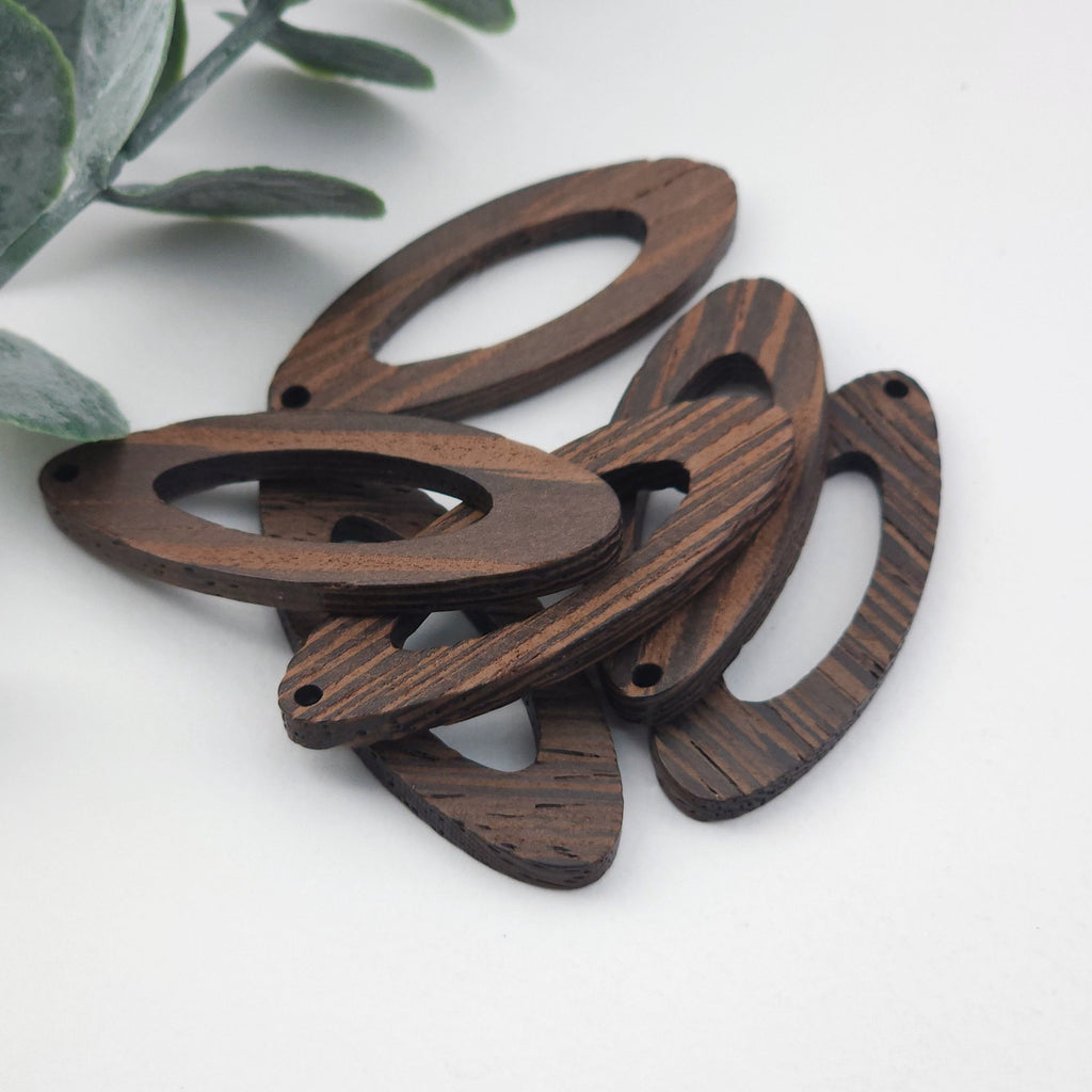 Teardrop Wood Charms, Drop Wooden Pendant, Reclaimed Walnut Wood, Geometric Statement Wood Earrings Diy Ideas JT996