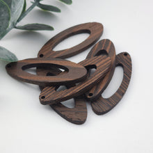 Load image into Gallery viewer, Teardrop Wood Charms, Drop Wooden Pendant, Reclaimed Walnut Wood, Geometric Statement Wood Earrings Diy Ideas JT996