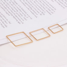 Cargar imagen en el visor de la galería, 10 colgantes cuadrados calados, chapados en oro de 18 quilates y plata, para collar QR026-ZX7048