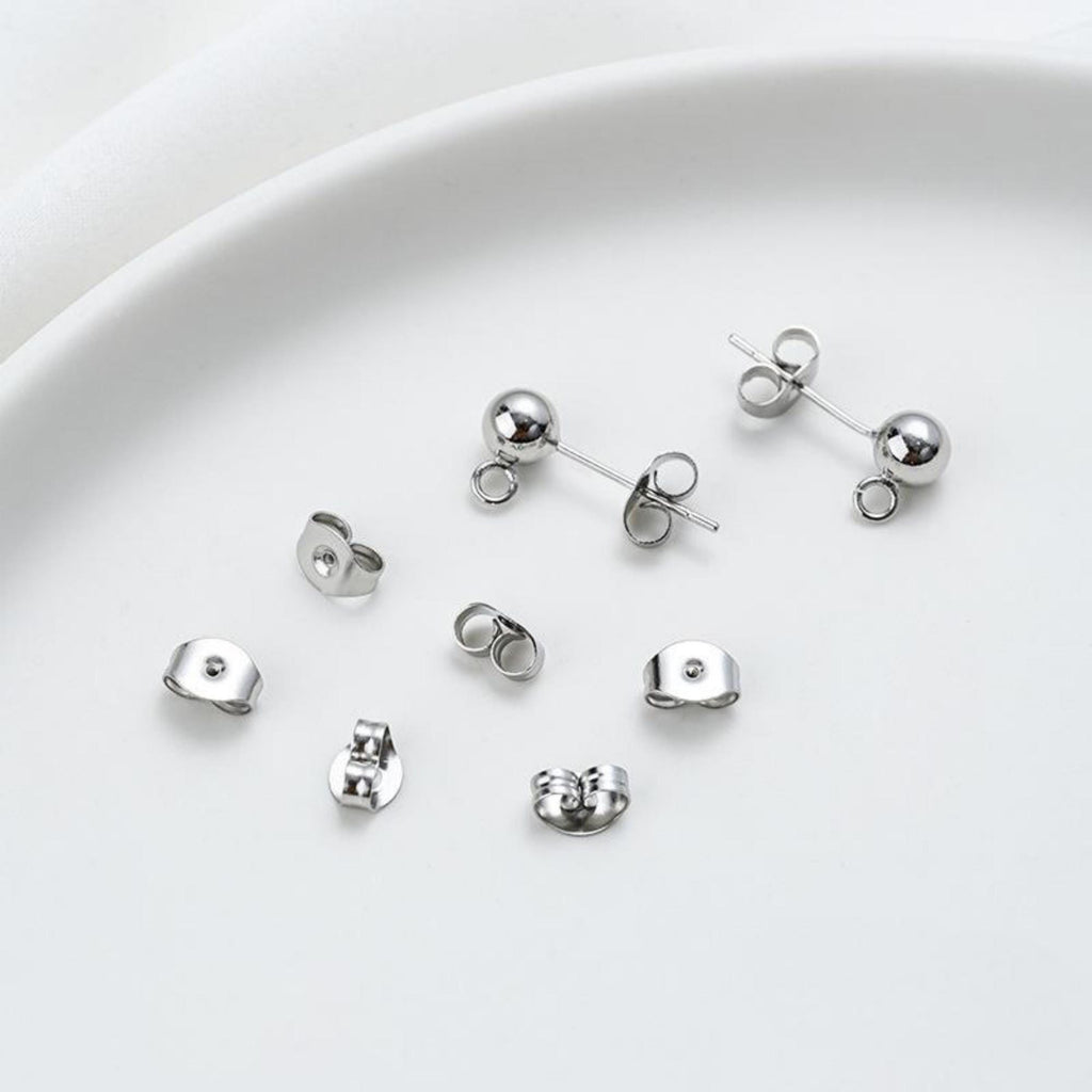 Stainless Steel Ear Nuts, 18k Real Gold Plated, Hypoallergenic Earring Backs for Studs , Earring Backs for Jewelry making Findings YY100